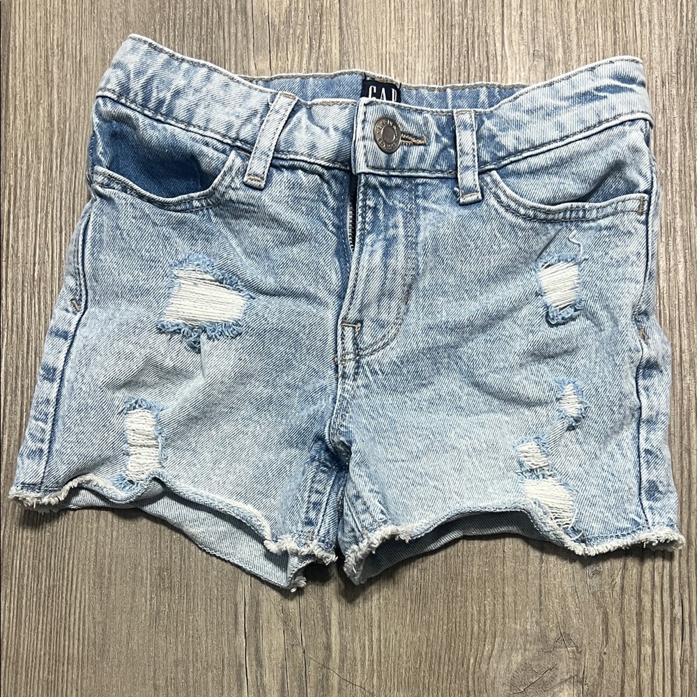 GAP Light Blue Distressed Jean Shorts Girls